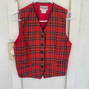 Vintage Red Plaid Vest